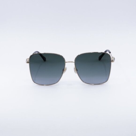 Jimmy Choo HESTER/S 02M2 9O Sunglasses Black Gold Square Frame, Grey Lenses main image 8